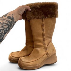 Y2K Skechers Chunky Platform Suede Fur Bratz Boots